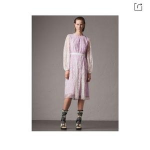 NWT Lavender and Cream Burberry Lace Dress